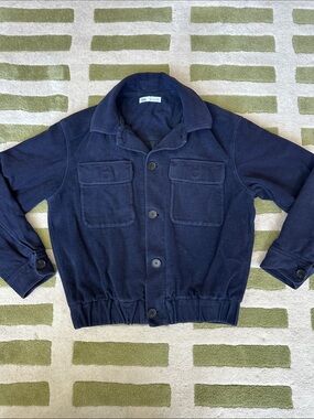 Zara Dark Navy Fleece-Lined Jacket